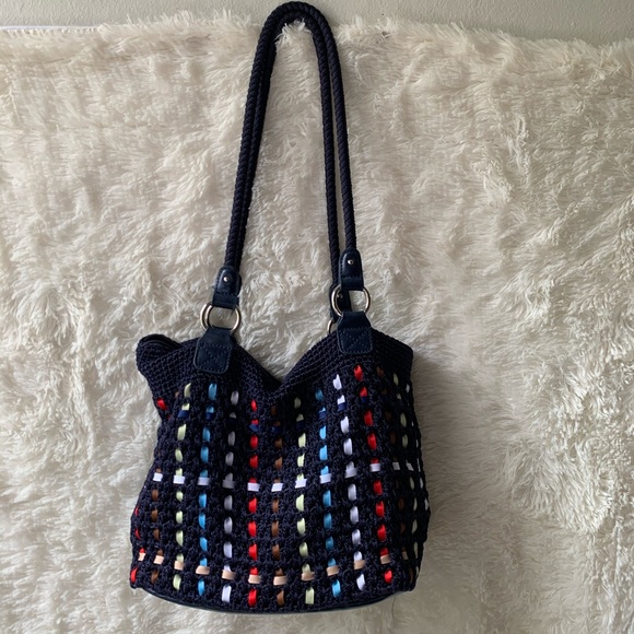 Croft and Barrow Blue Woven Purse with Ribbons - Picture 2 of 5